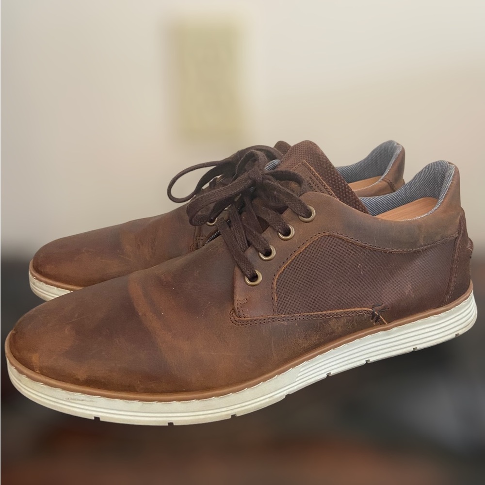 Bull Boxer Jasyn Leather Sporty Lace Up Distressed Styled Loafers - Size 10